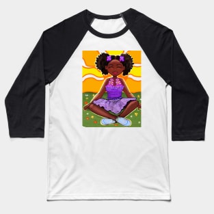 Anime girl in the sunshine 2 Princess Cute Summer black girls Melanin Afro African American Baseball T-Shirt